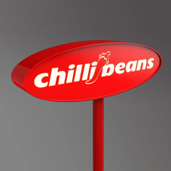 Letreiro luminoso chilli beans